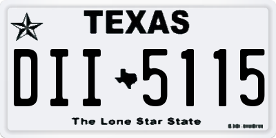 TX license plate DII5115