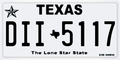 TX license plate DII5117