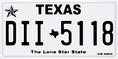 TX license plate DII5118