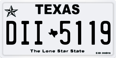 TX license plate DII5119