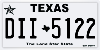 TX license plate DII5122