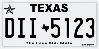 TX license plate DII5123