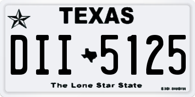 TX license plate DII5125