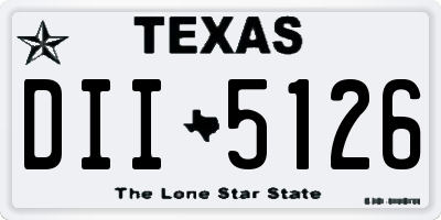 TX license plate DII5126