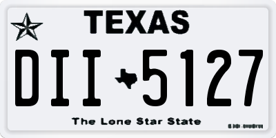 TX license plate DII5127