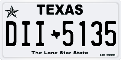 TX license plate DII5135
