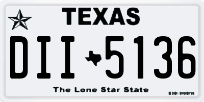 TX license plate DII5136