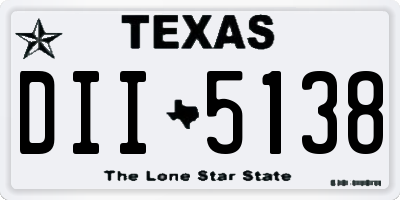 TX license plate DII5138