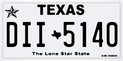 TX license plate DII5140