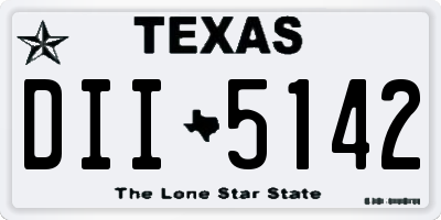 TX license plate DII5142