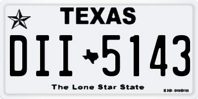 TX license plate DII5143