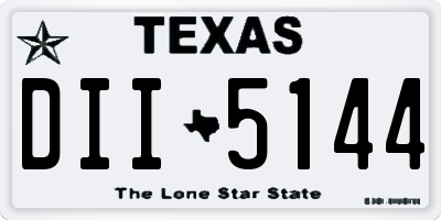 TX license plate DII5144