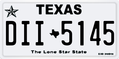 TX license plate DII5145