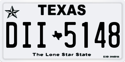 TX license plate DII5148