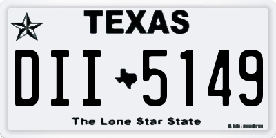 TX license plate DII5149