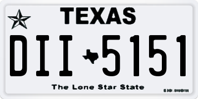 TX license plate DII5151