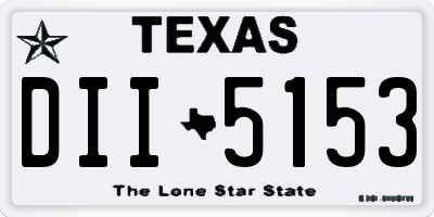 TX license plate DII5153