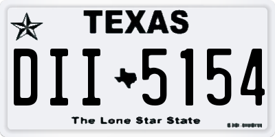 TX license plate DII5154