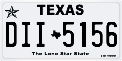 TX license plate DII5156