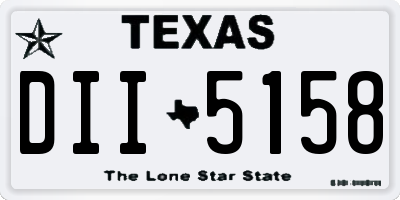 TX license plate DII5158