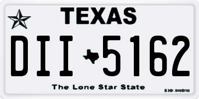 TX license plate DII5162