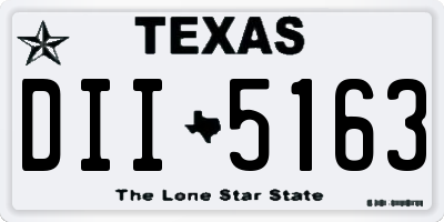 TX license plate DII5163