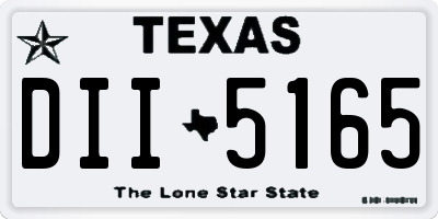 TX license plate DII5165