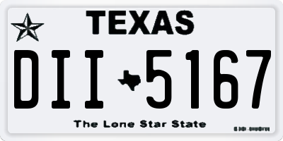 TX license plate DII5167