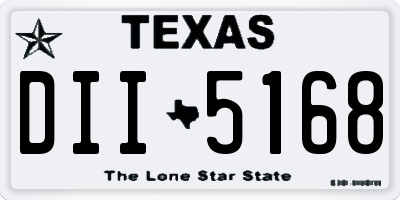 TX license plate DII5168