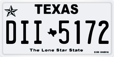 TX license plate DII5172