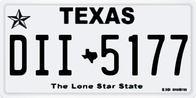 TX license plate DII5177