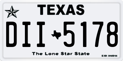 TX license plate DII5178
