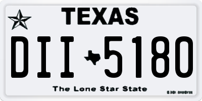 TX license plate DII5180