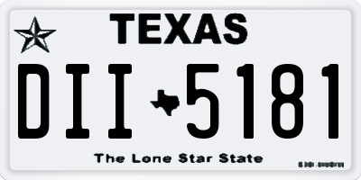 TX license plate DII5181