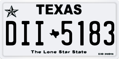 TX license plate DII5183