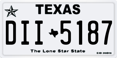 TX license plate DII5187
