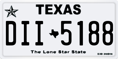 TX license plate DII5188