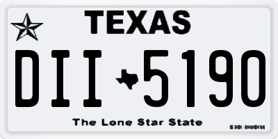 TX license plate DII5190