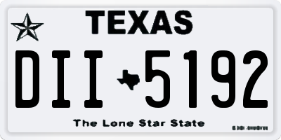TX license plate DII5192