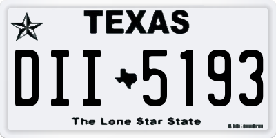TX license plate DII5193
