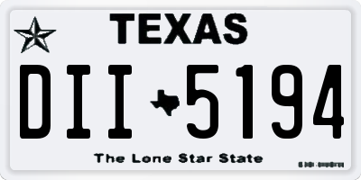 TX license plate DII5194