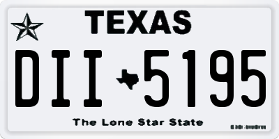 TX license plate DII5195