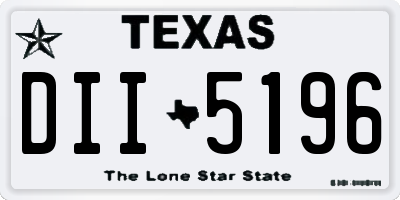 TX license plate DII5196