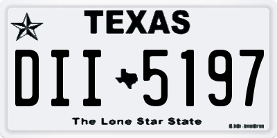 TX license plate DII5197