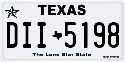 TX license plate DII5198