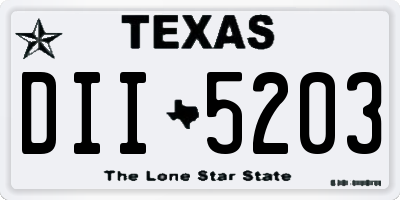 TX license plate DII5203