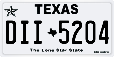 TX license plate DII5204