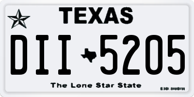 TX license plate DII5205