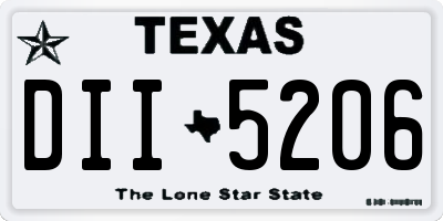 TX license plate DII5206