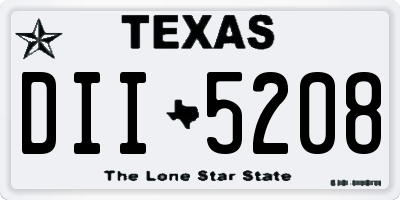 TX license plate DII5208